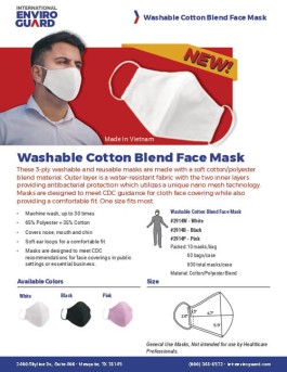 Washable Cotton Blend Face Mask